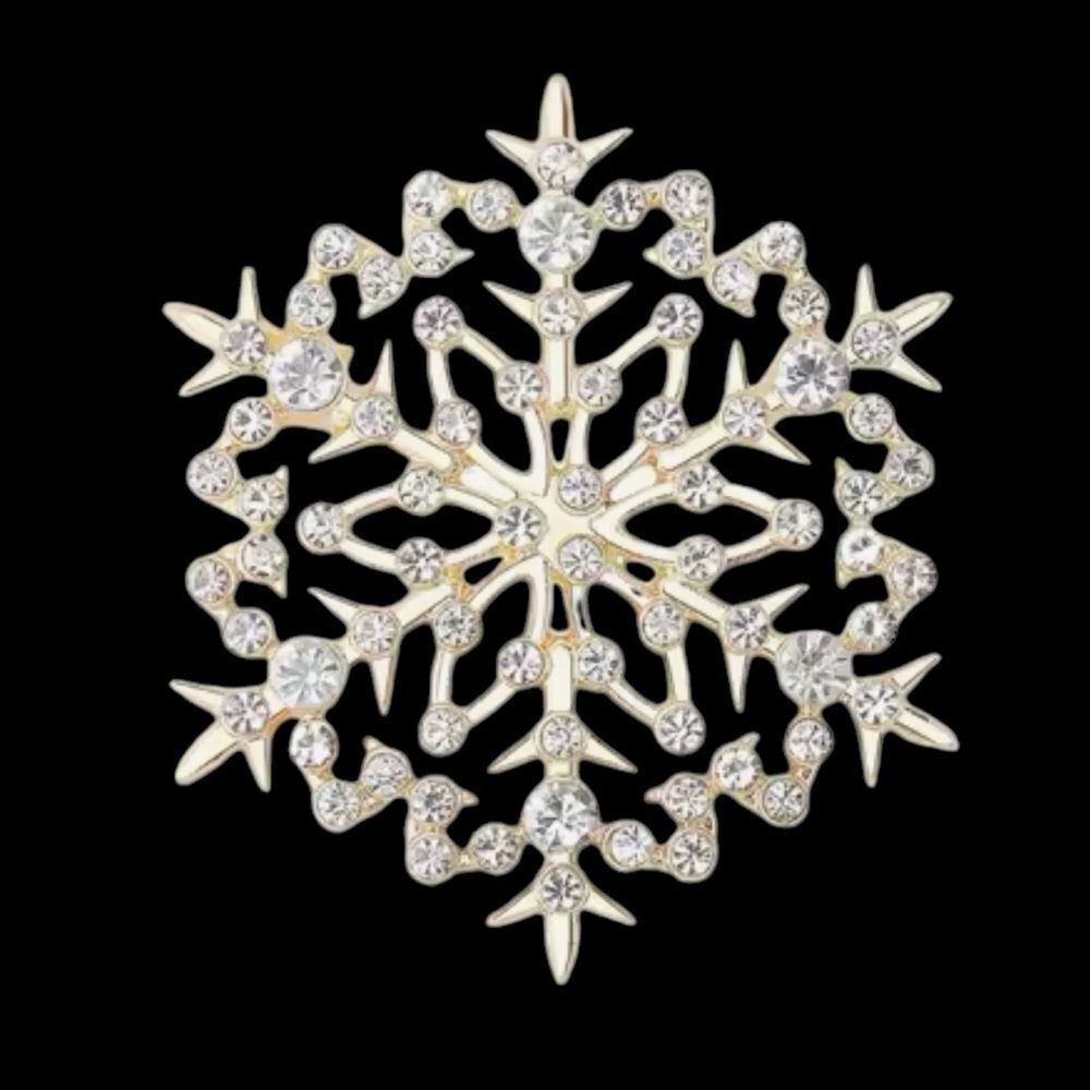 ‎RHINESTONE SNOWFLAKE BROOCH